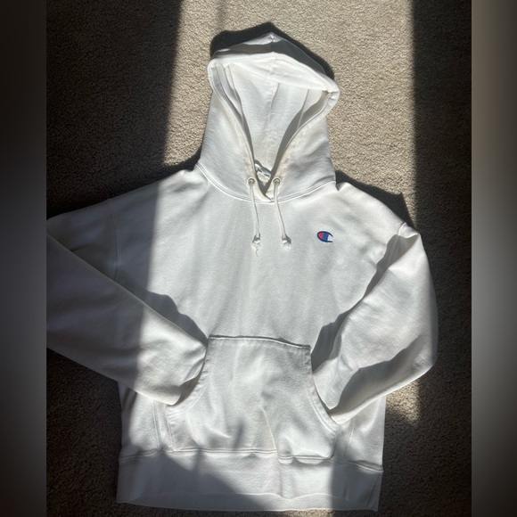White champions hoodie, Kids medium (fits small/medium womens ) - Picture 2 of 7
